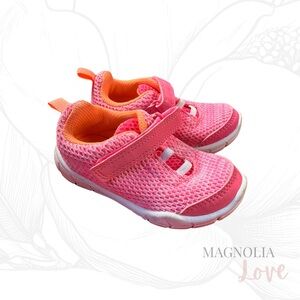 🧡 Carters Pink and Orange Girls Boys Kids Sneakers 7